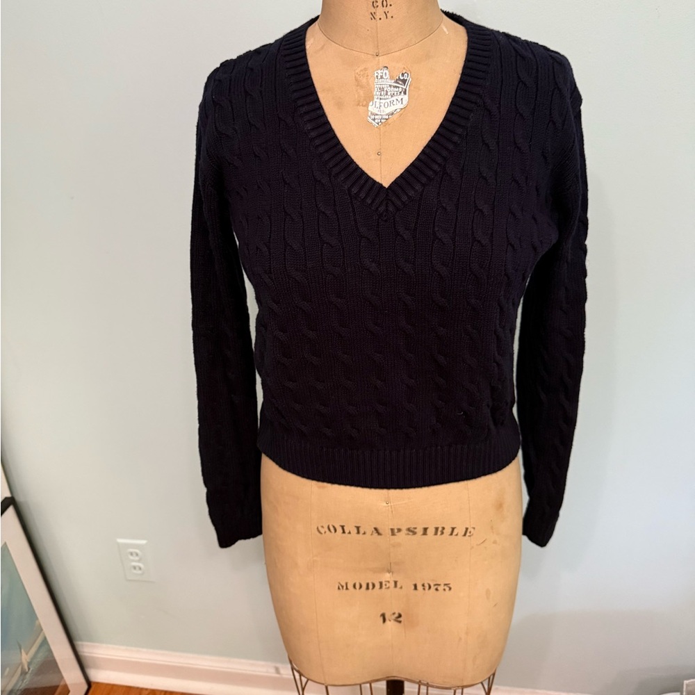 Brandy Melville Navy V-Neck Sweater